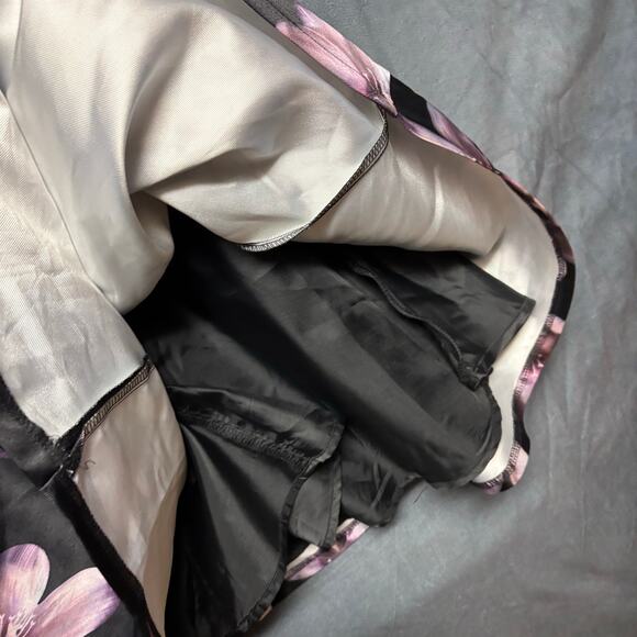 Lulu's Peplum Dress Floral Fairy Grunge Swing Black Purple Prom Y2K Formal Witch - Picture 11 of 12